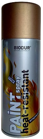 Спрей Biodur Термоустойчив 600 С 400 мл, (златен) - Спрей бои термоустойчиви