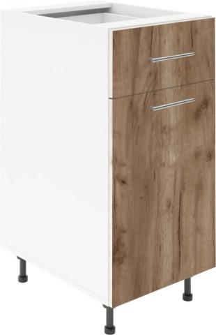 Крафт D2 долен шкаф с една врата и чекмедже 40см, табако крафт - Модулни кухни с онлайн поръчка