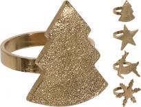 Коледен пръстен за салфетка злато