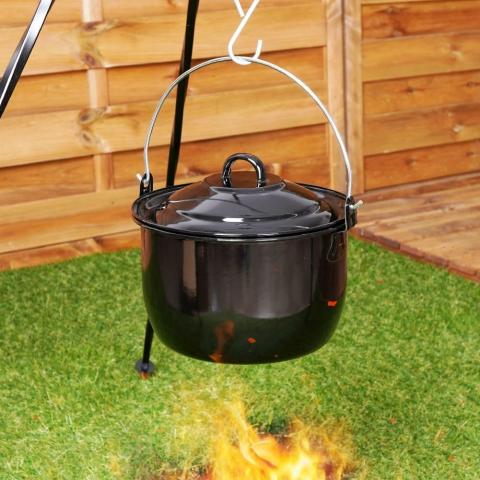 BBQ eмайлирана тендежера Ф20см, 3.8л., снимка 2 - Прибори за гриловане