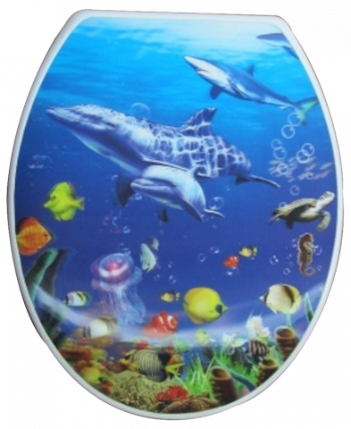 Тоалетна седалка  делфини, 3D - Термопласт