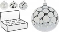 Коледна топка с точки 8 см 3 дизайна