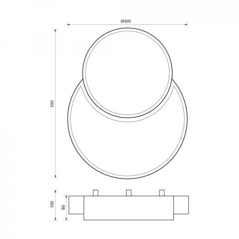 LED плафон PEBBLE 35W 2165lm, 3000-4000-6000K, черен, снимка 2 - Плафони