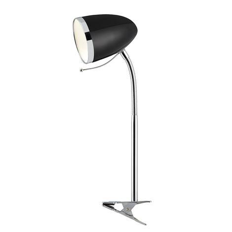 Лампа с щипка Desk Partner хром/черна - Лампи за бюро