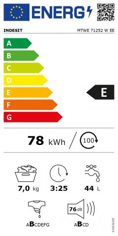 Перална машина INDESIT MTWE71252W EE, снимка 2 - Перални