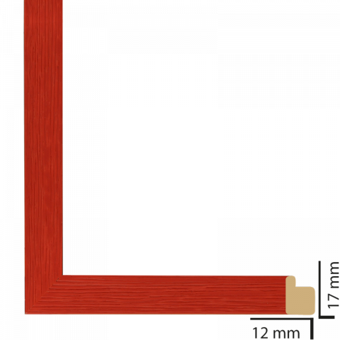 Рамка пасп. Дърво 40/50 червено - Картини и рамки