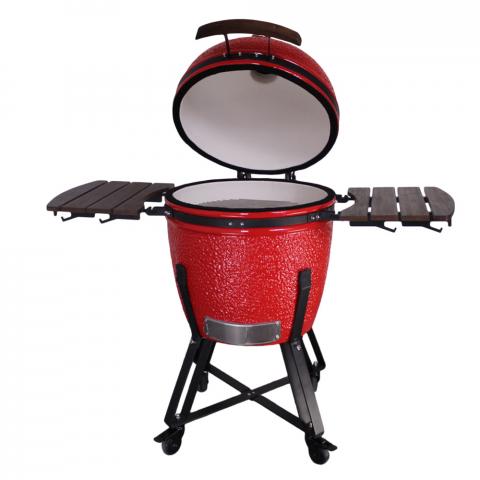 Барбекю KAMADO 130x73x122см, червено, снимка 2 - Керамични грилове Кamado
