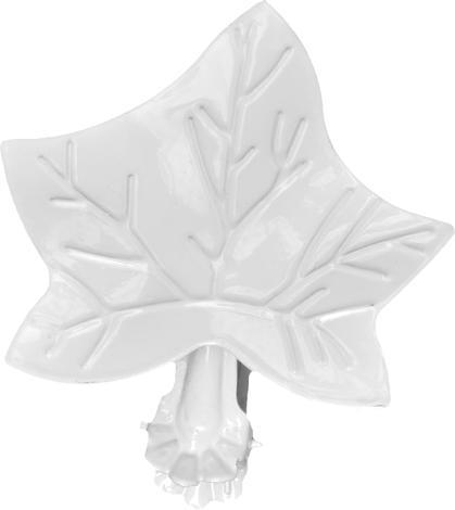 Аксесоар декоративен кламер Лозов лист бяло - Аксесоари