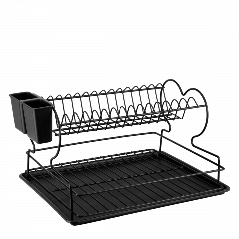 Сушилник за съдове Perilla 2 нива черен - Стационарни сушилници