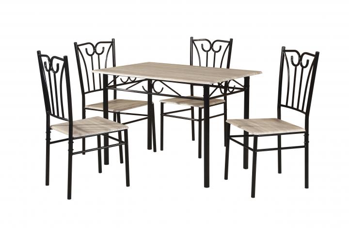 Комплект маса с 4 стола MDF, цвят дъб - Трапезарни комплекти