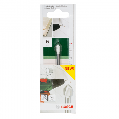 Свредло за стъкло Bosch 6х80 мм - Свредла за стъкло, фаянс и гранитогрес