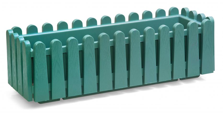 Сандъче тип ограда 53.5см опалово зелен - Пластмасови сандъчета