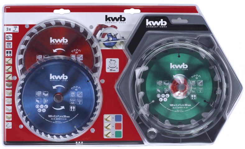 Комплект циркулярни дискове Ф165 мм
3 бр. KWB, снимка 3 - Циркулярни дискове