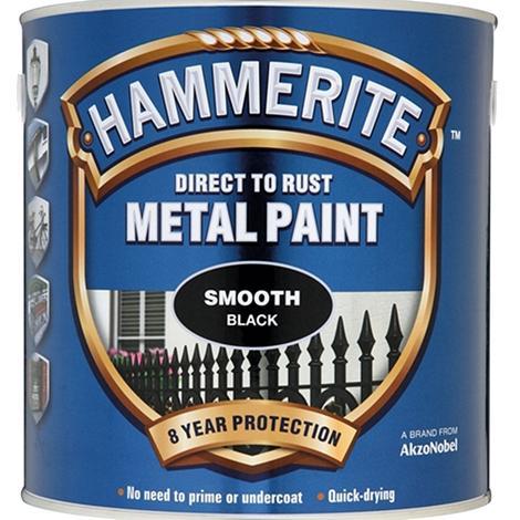 Боя за метал Hammerite 2.5л, черен гланц - Бои 3в1
