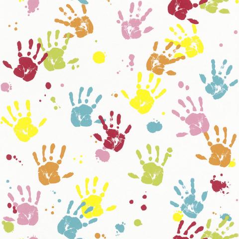 тапет Бестселър цветни ръчички - Тапети симплекс