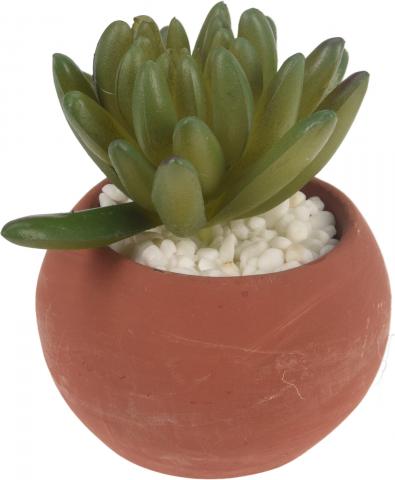 Изкуствен суколент в керамична саксия, снимка 2 - Единични цветя