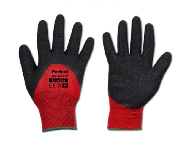 Ръкавици PERFECT GRIP RED FULL латекс, размер 9 - Ръкавици от изкуствени материи