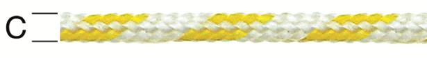 Въже PP плетено жълто 3мм - Синтетични въжета