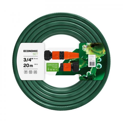 Комплект градински маркуч с конектори 3/4" Economic 20 м - Маркучи на ролка