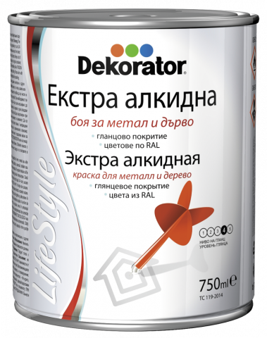 Екстра алкидна боя Dekorator 0.75л, RAL 6002 - Бои за метал