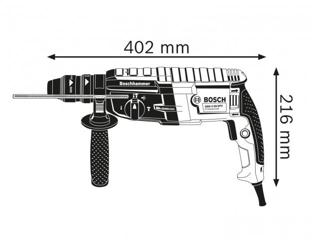 Перфоратор Bosch Blue GBH 2-28, снимка 5 - Кабелни перфоратори
