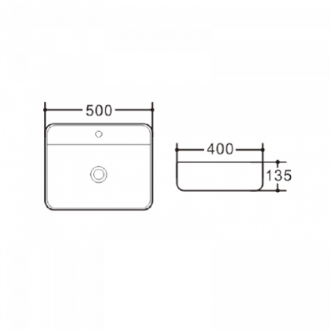 Порцеланов умивалник 569, снимка 2 - Умивалници и конзоли