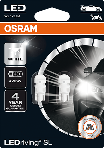 Авто крушка OSRAM LED 2825DWP 12V W5W 2 бр. - Осветление