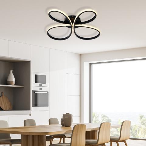 LED плафон Butterfly 230 V черен, снимка 5 - Плафони