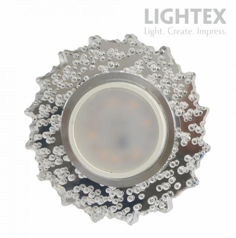 Луна стационарна кръгла прозрачен акрил с LED лента 3W 4000K 330lm LS500170 MR16 max.7W LED Ф100x20mm/cut 65mm - Луни