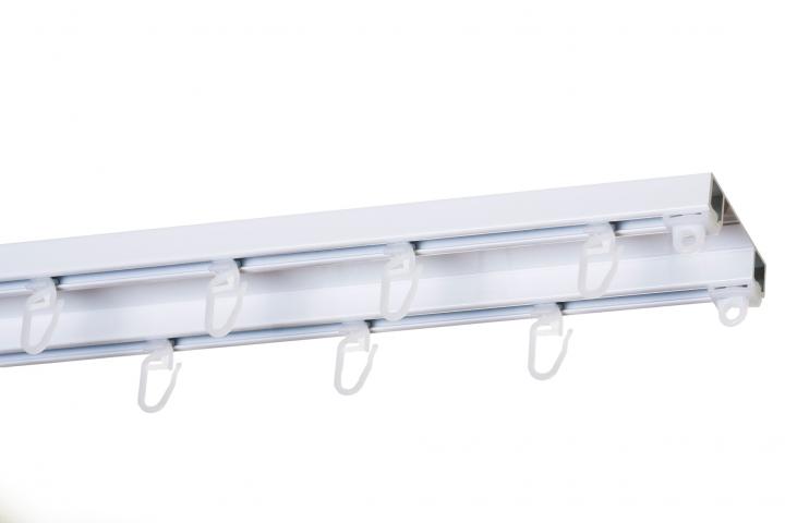 Двоен алуминиев корниз Санса 250 см бял, снимка 2 - Метални корнизи