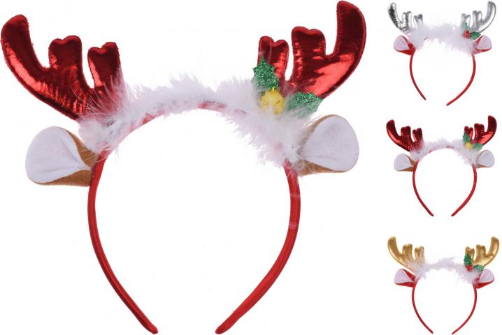 Коледна диадема с рога - Коледни шапки, чорапки и диадеми