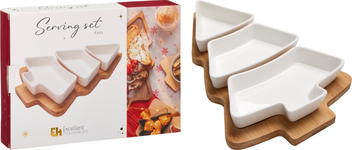 Коледен сет за сервиране 4 части, снимка 2 - Коледни артикули