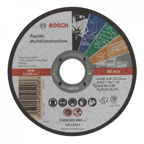 Диск за рязане Multi BOSCH 115x22,23x1 мм - Дискове за други материали