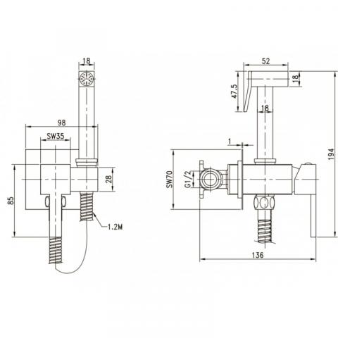 Месингов смесител за вграждане, снимка 2 - Смесители и душове