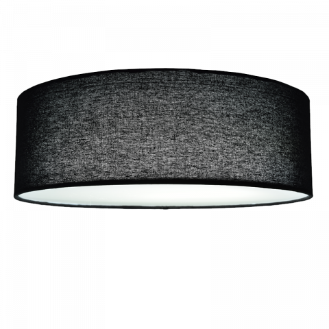 Плафон с текстилен абажур черен Ф390 LED24W - Осветителни тела