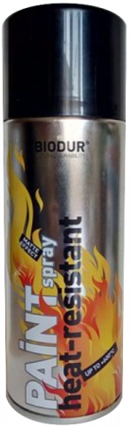 Спрей Biodur Термоустойчив 600 С 400 мл, (черен) - Спрей бои термоустойчиви