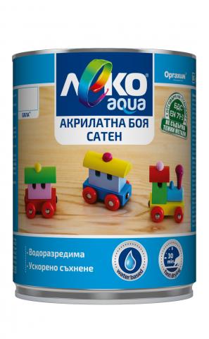 Акрилатна боя Леко Aqua сатен 0.7л, бяла - Бои за метал