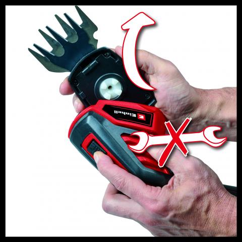 Акумулаторна ножица за трева и храсти Einhell GC-CG 3,6/70 Li WT, снимка 4 - Клонотрошачки, храсторези, цепене на дърва