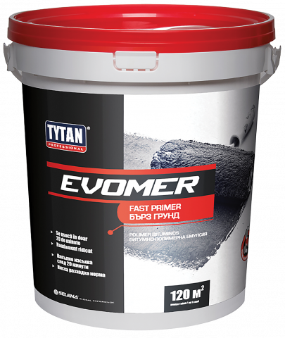 Бърз битумен грунд Tytan Evomer 9 кг - Мазилки и грундове