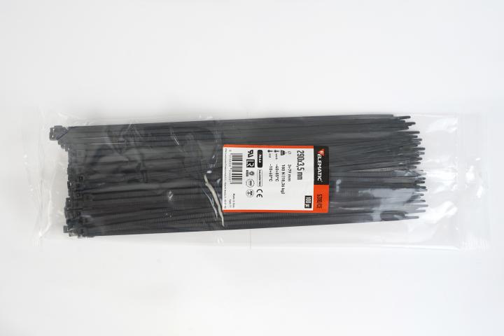 Elematic Кабелни превръзки 290/3.5 черни 5310/CE - 100 бр, снимка 2 - Крепежни изделия