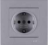Karen сребрист контакт шуко 2Р+Е 16А 250V