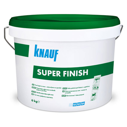 Готова шпакловка и фугопълнител Knauf Супер финиш 6 кг - Шпакловки