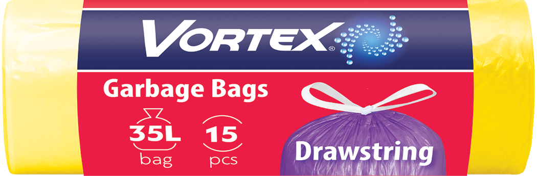 Пликове за смет с връв Vortex 35л/15 бр. - Чували за боклук