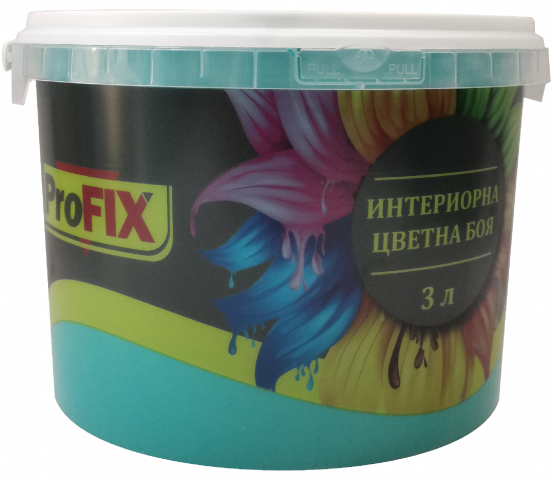 Интериорна боя Profix 3 л Карибско синьо - Цветни бои
