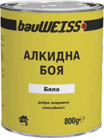 Алкидна боя BauWeiss  0.8 кг - Бои за метал