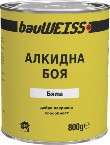 Алкидна боя BauWeiss 0.8 кг - Бои за метал