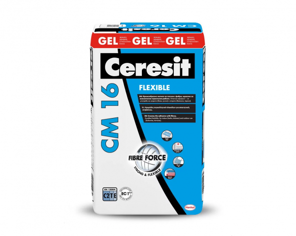 Еластично лепило за плочки Ceresit CM 16 GEL, 20 кг - Лепила за плочки