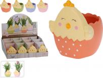 Керамична саксия пиле, 4 дизайна