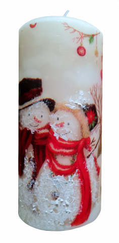 Коледна свещ ръчно изработена 15 см., снимка 5 - Коледни артикули