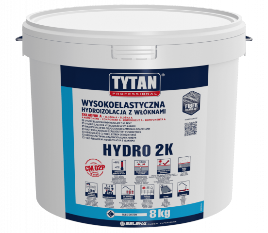 Двукомпонентна високоеластична хидроизолация Hydro 2K 8 кг. - Смеси за хидроизолация
